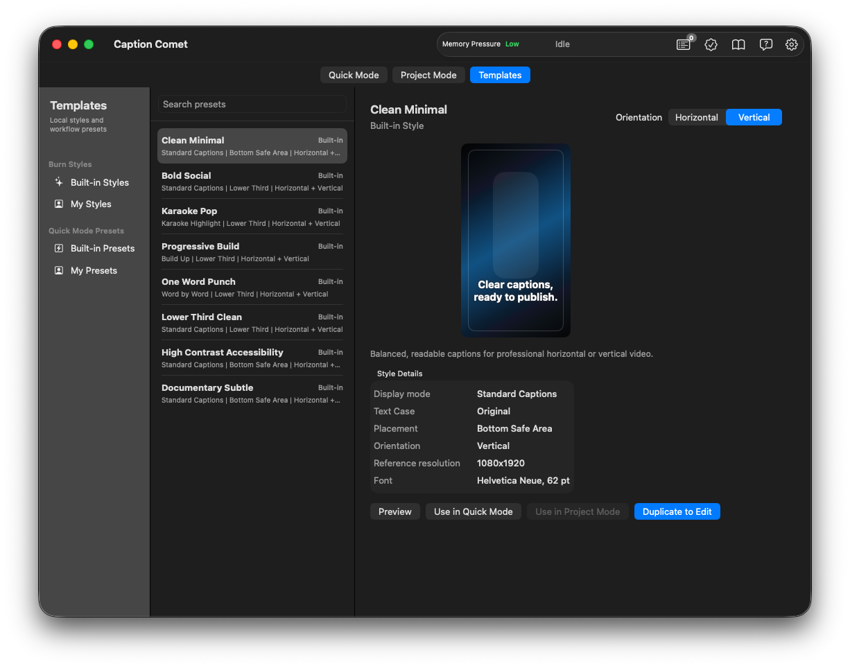 Choose from professional templates